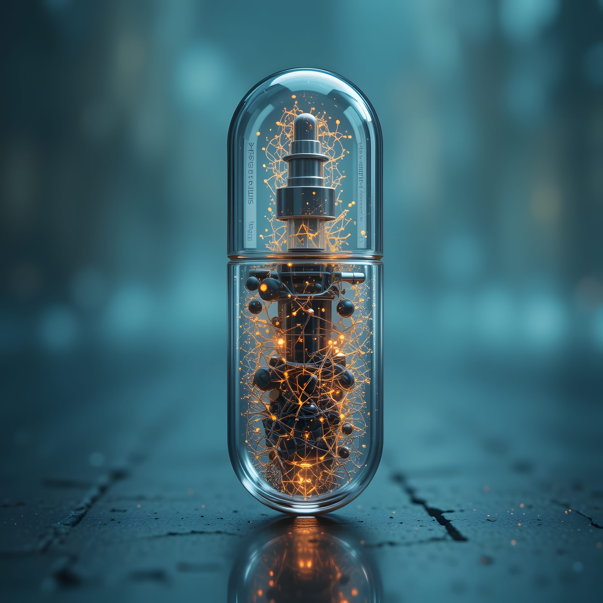 Yutulabilir biyoyazıcı kapsülün vücut içinde doku onarımı yaptığı konsept görsel.